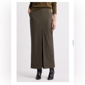 Wool Blend Maxi Pencil Skirt